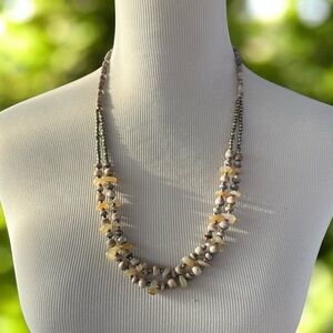 Vintage Bone & Agate Double Strand Necklace – 24” Length - Earthy Boho